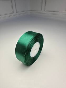 Лента атласная, цвет изумрудный 25С1125, ширина 2,5 см (25мм), моток 23 м