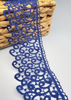 Кружево макраме GPL33061, ширина 7см , длина 9м , цвет электрик