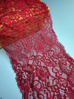 Кружево стрейч широкое, цвет спелая малина, ширина 18 см, KZY47 фото