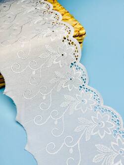 Кружево прошва, цвет белый, ширина 16 см, длина 9м, PR4