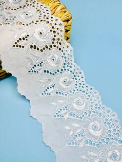 Кружево прошва, цвет белый, ширина 13 см, длина 9м, PR5
