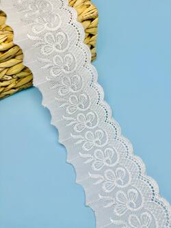 Кружево прошва, цвет белый, ширина 8 см, длина 9м, PR6