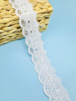 Кружево прошва, цвет белый, ширина 5 см, длина 9м, PR8
