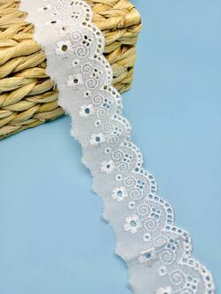 Кружево прошва, цвет белый, ширина 5 см, длина 9м, PR9