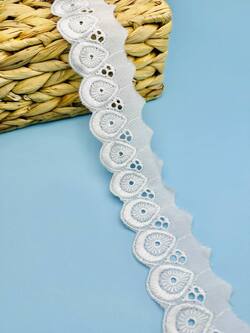 Кружево прошва, цвет белый, ширина 4 см, длина 9м, PR13