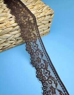 Кружево стрейч узкое, цвет шоколадный, ширина 6 см, KZY151 фото