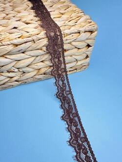 Кружево стрейч узкое, цвет шоколадный, ширина 2,5 см, KZY101 фото