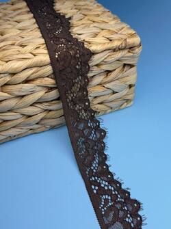 Кружево стрейч узкое, цвет шоколад, ширина 4 см, KZY012 фото