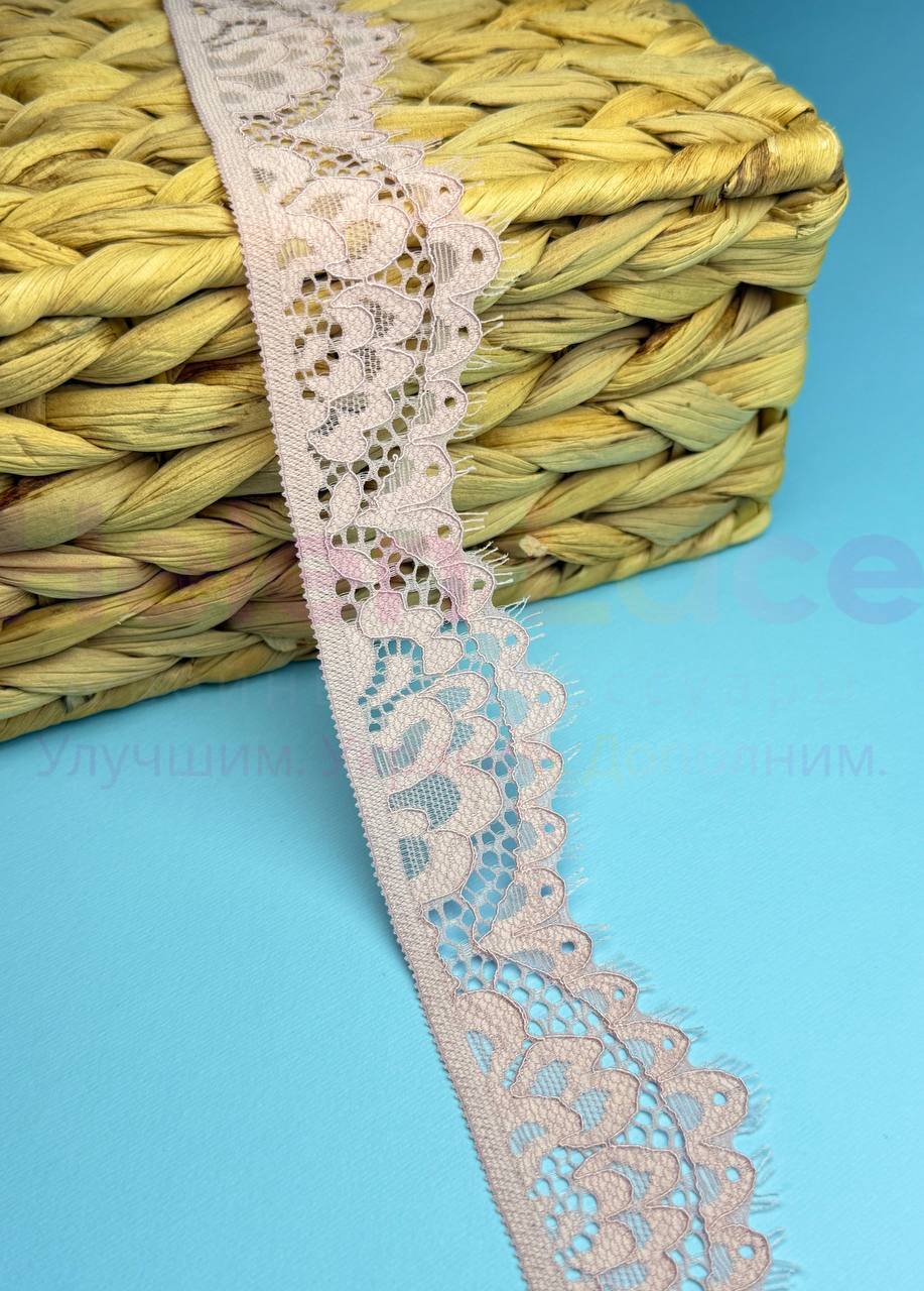 Кружево стрейч узкое, цвет шоколад, ширина 4 см, KZY013 фото