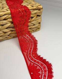 Кружево стрейч узкое, цвет коасный, ширина 6 см, KZY015 фото