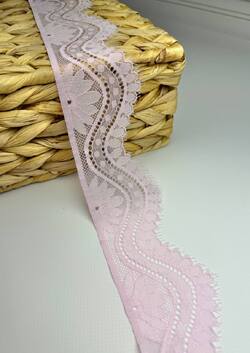 Кружево стрейч узкое, цвет розовый, ширина 6 см, KZY016 фото