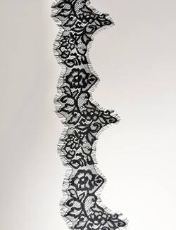 Кружево шантильи,цвет черный , ширина 11 см, длина мотка 3м А1457 фото